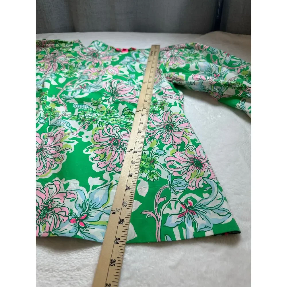 NWT Lilly Pulitzer Barbara Cotton Blouse Puff Sleeve Size 10 Spearmint